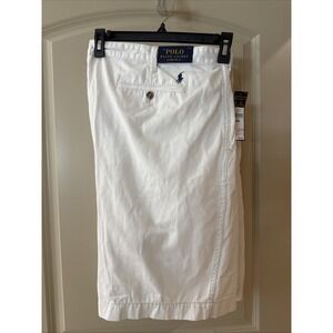 Polo Ralph Lauren 52 B Solid White Classic Fit Shorts 10" NWT